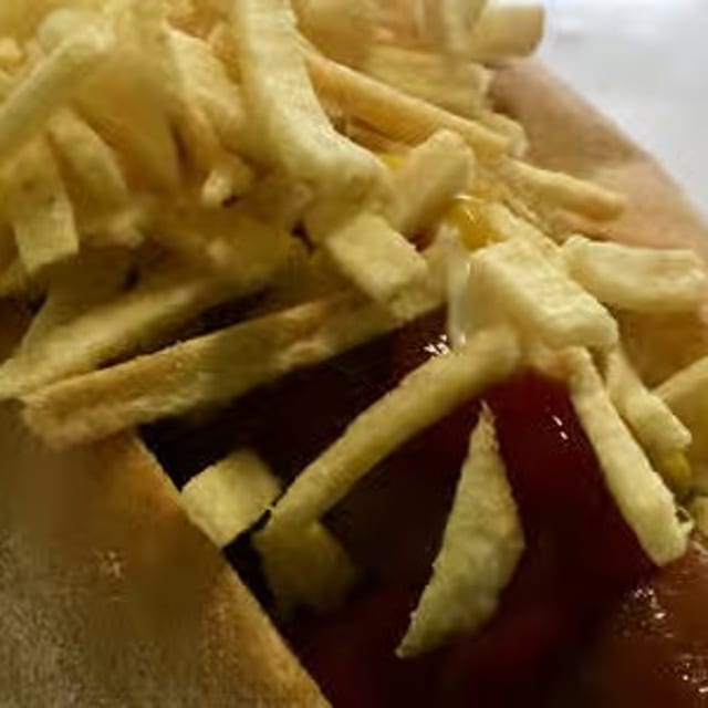Hot dog "cachorro quente" sandwich.