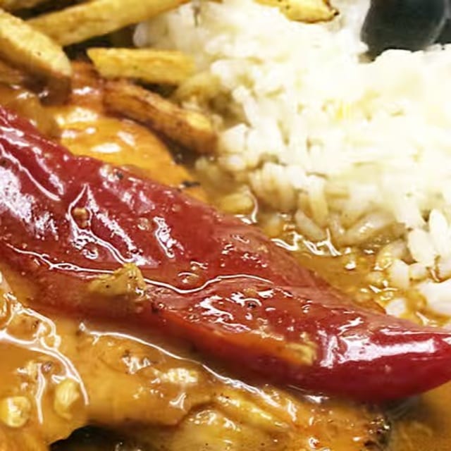 Chicken steak plate.