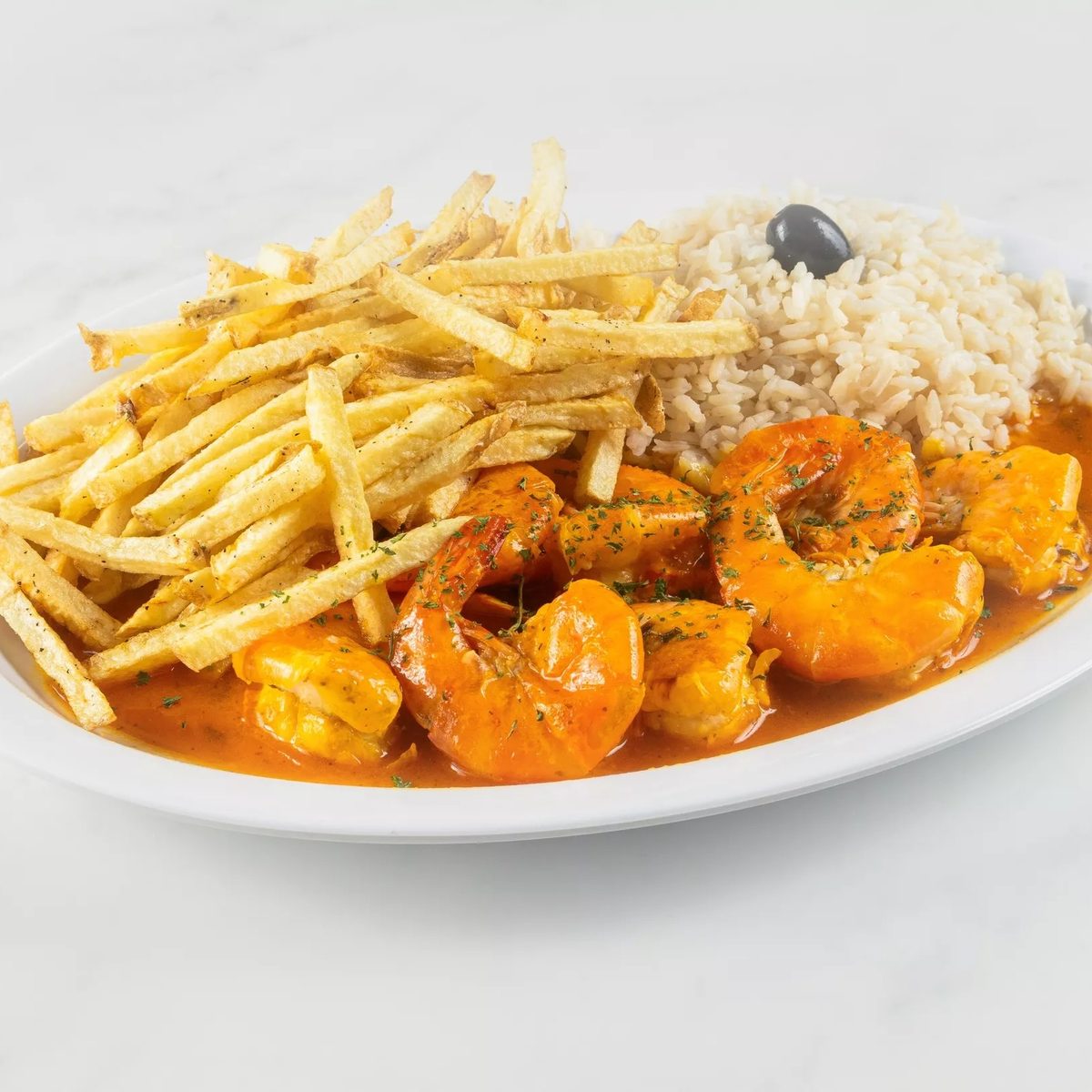 Jumbo shrimp Mozambique plate