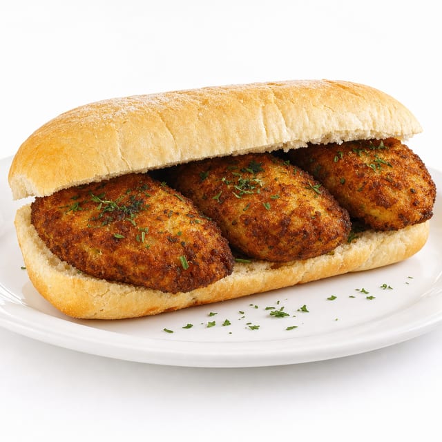 Cod fish cake sandwich.