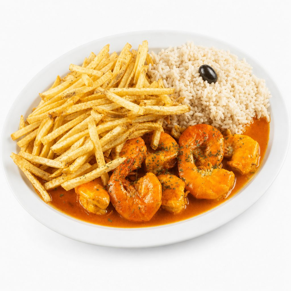 Jumbo shrimp Mozambique plate.