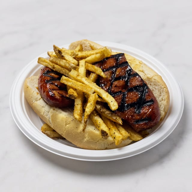 Chourico & chips sandwich.