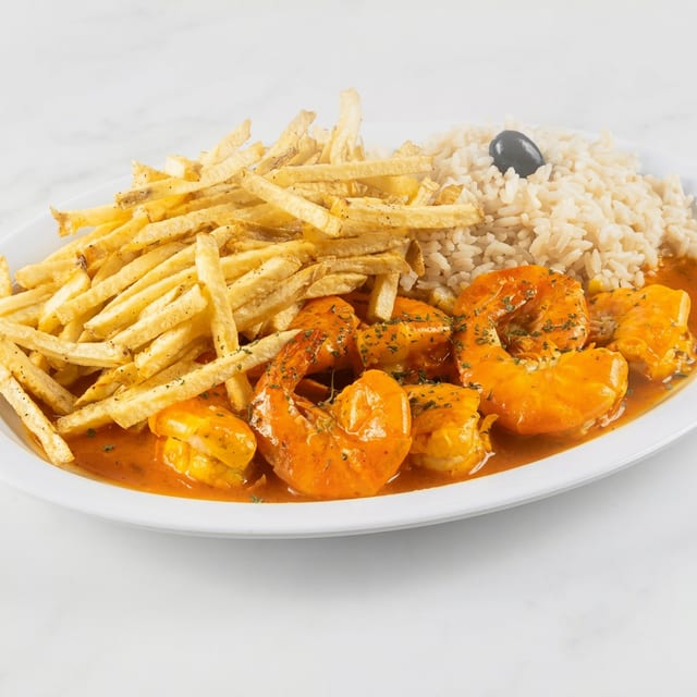 Jumbo shrimp Mozambique plate.
